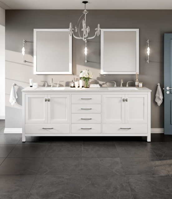 The Kennedy Bathroom Vanity, 84" Transitional Bathroom Vanities And