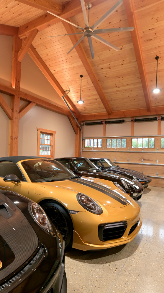 Expansive country attached four-car garage in Chicago.