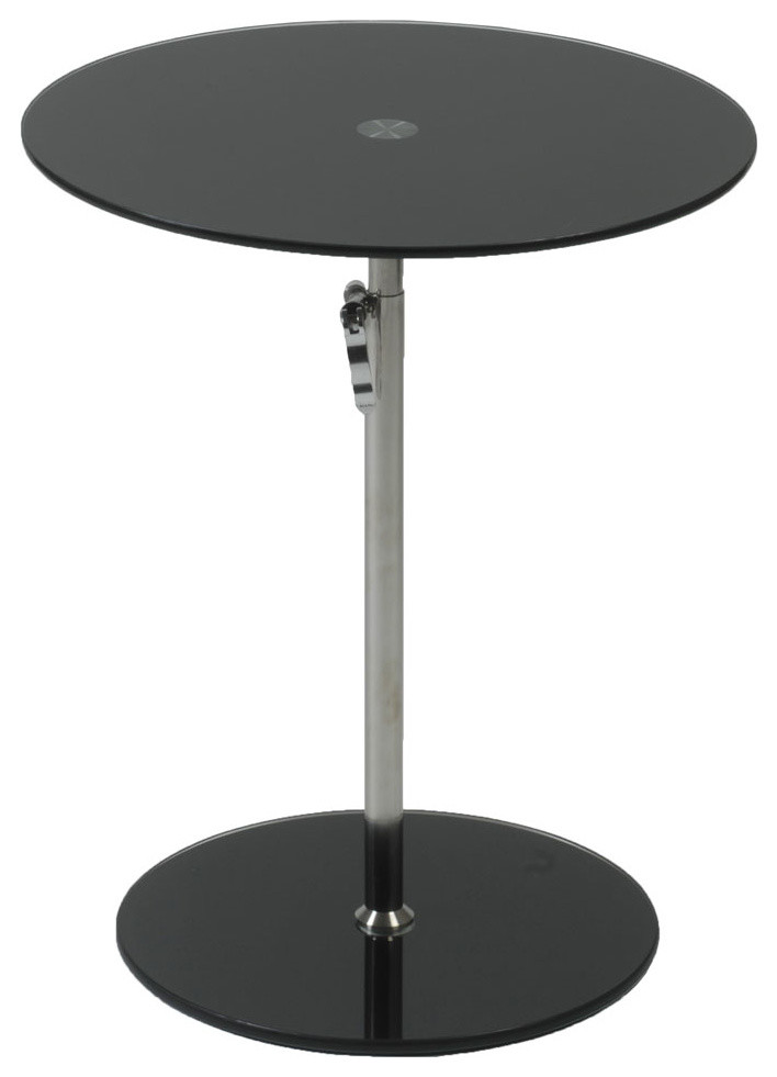 Radinka Side Table - Black Printed Glass/Stainless Steel