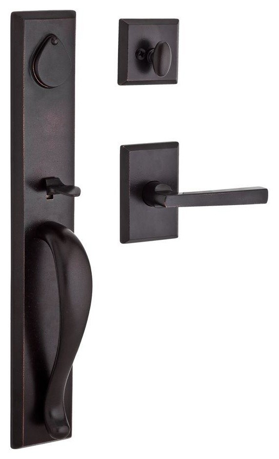 Reserve Longview SC Handleset with Taper LH Lever and Rose in Dark Bronze