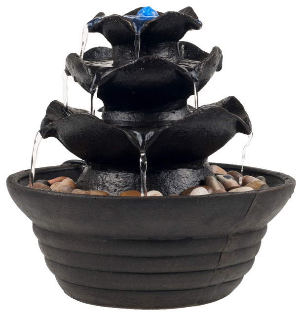 Pure Garden 3 Tier Cascading Tabletop Fountain With Led Lights