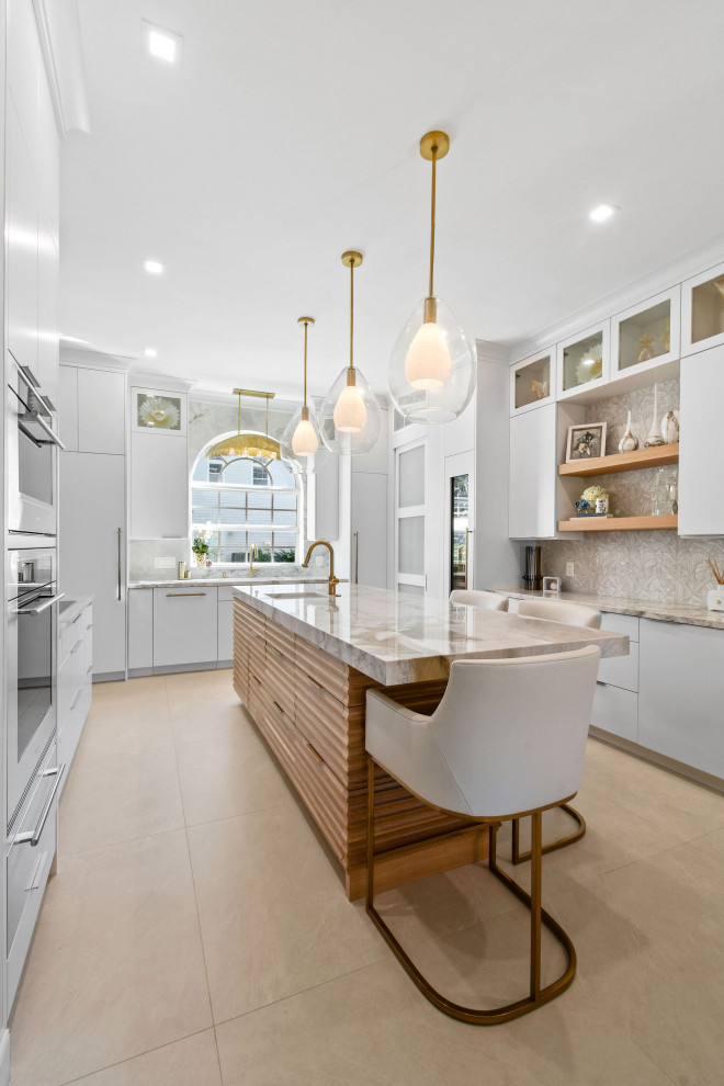 Inspiration for a transitional kitchen remodel in Miami