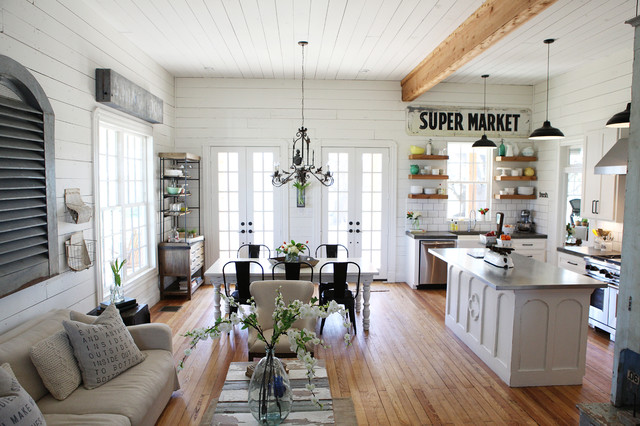 The Farmhouse shabby-chic-inspirerad-vardagsrum