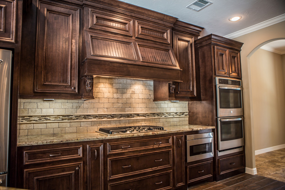 Example of a mountain style kitchen design in Houston