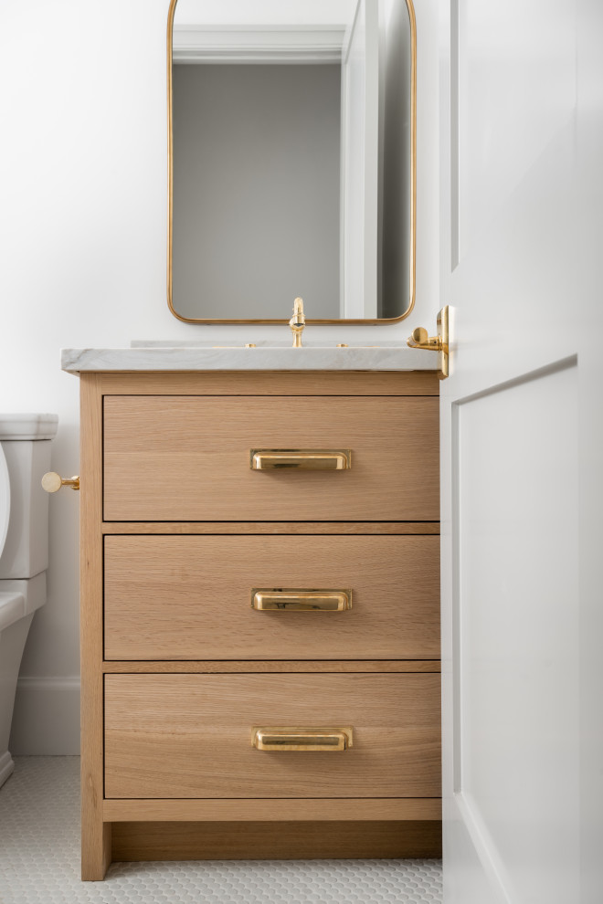 Modern White Oak Powder Room