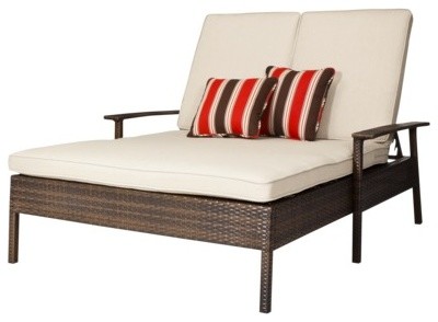 Threshold Rolston Wicker Patio Double Chaise Lounge
