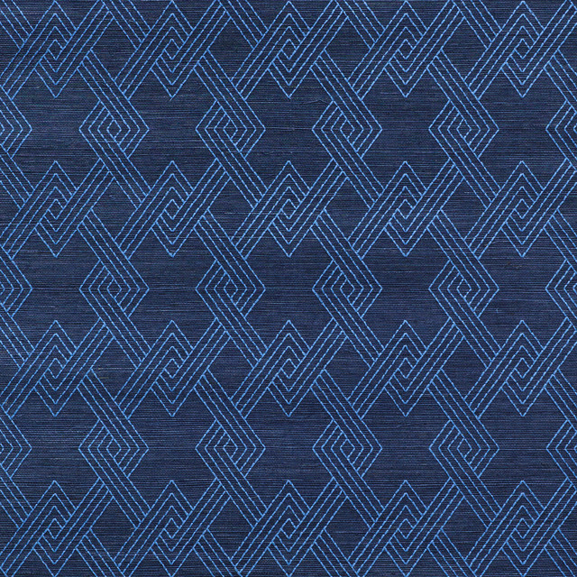 Schumacher Hix Embroidered Sisal Textured Grasscloth Wallpaper, Blue, 8 YD  Rolls - Contemporary - Wallpaper - by Schumacher | Houzz