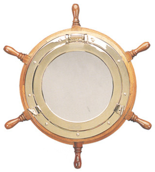 30" Ship Wheel Porthole Mirror