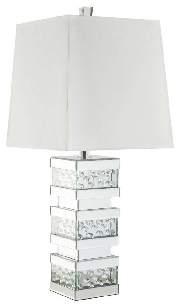 ACME Nysa Table Lamp, Mirrored and Faux Crystals