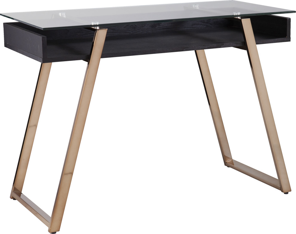 Jerriman GlassTop Writing Desk Contemporary Desks And Hutches by