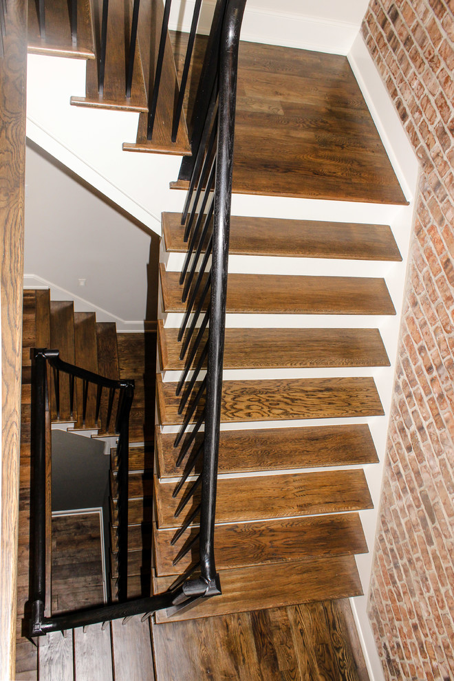 This is an example of a traditional staircase in Raleigh.