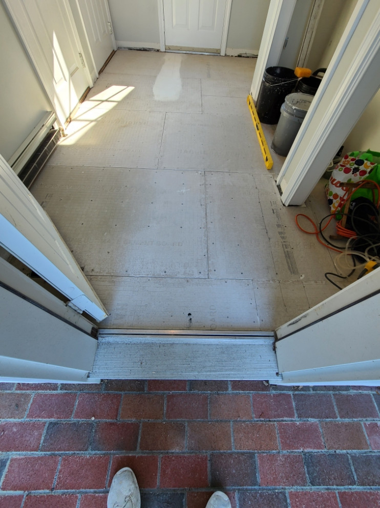 Reinforced floor to be able to accomadate long tile.