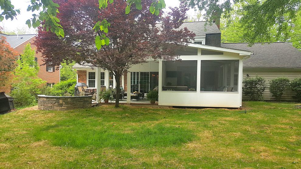 Screened Deck and Stone Patio