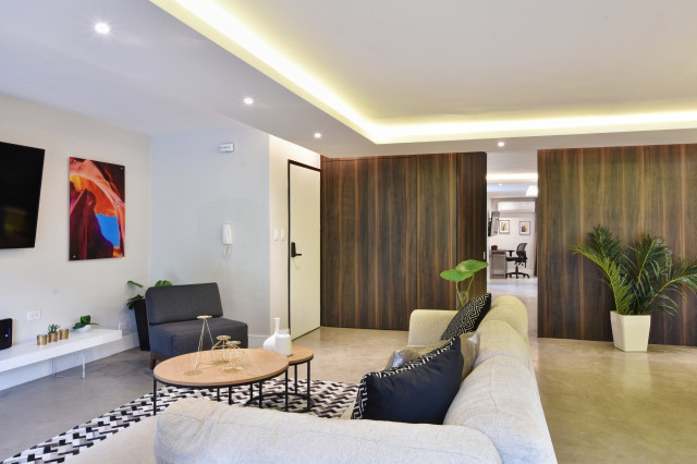 River Apartment contemporary-vardagsrum