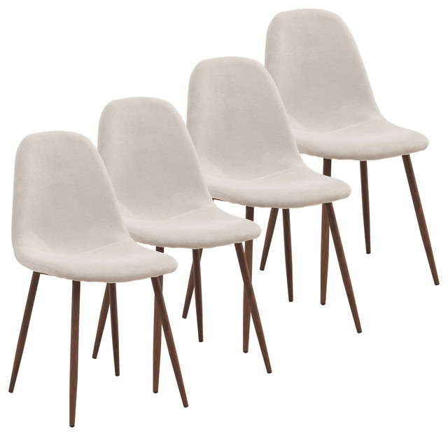 Mid Century Fabric Side Chair Set Of 4 Midcentury Dining Chairs Mid Century Fabric Side Chair Set Of 4 Beige Walnut
