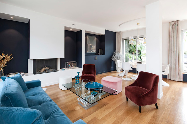 Triplex Paris 16 contemporary-living-room