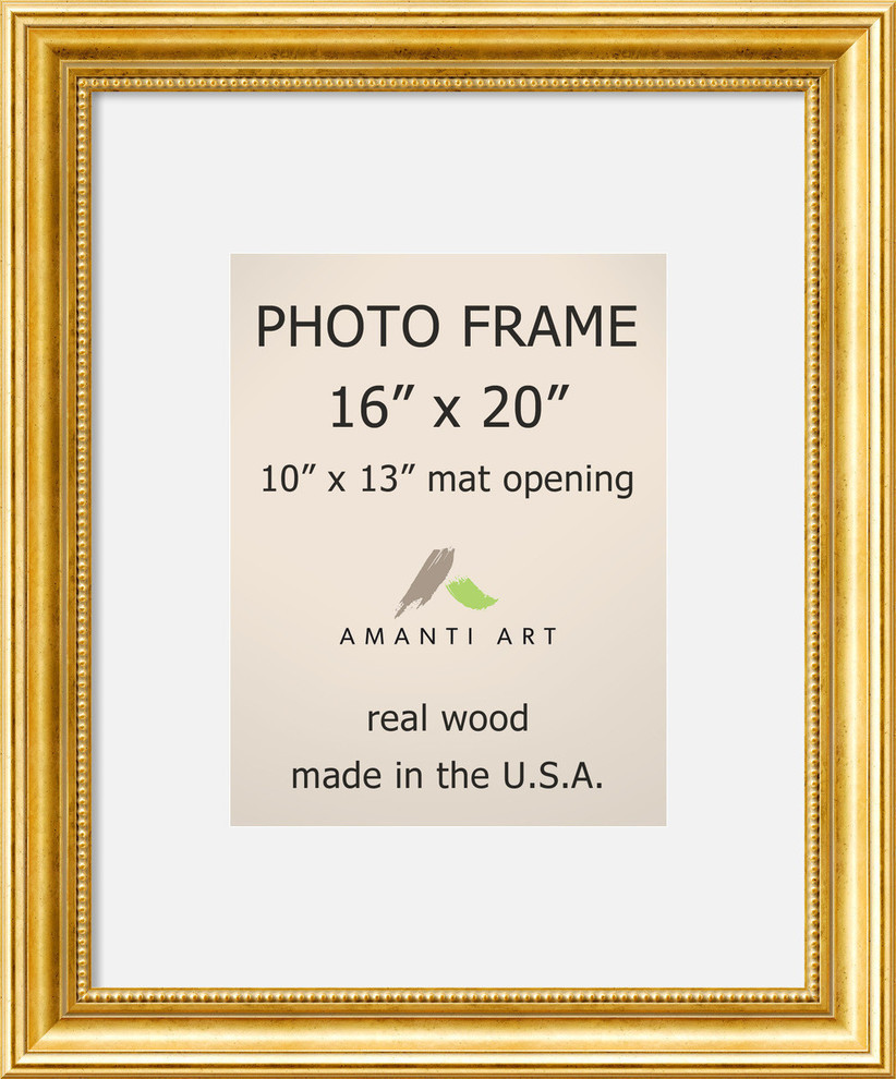 Picture Photo Frame 16 X20 Matted To 10 X13 Townhouse Gold Outer