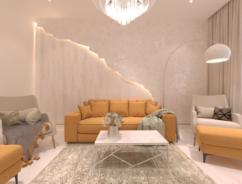 Дизайн-проект  интерьера трехкомнатной квартиры в стиле Контемпорари...