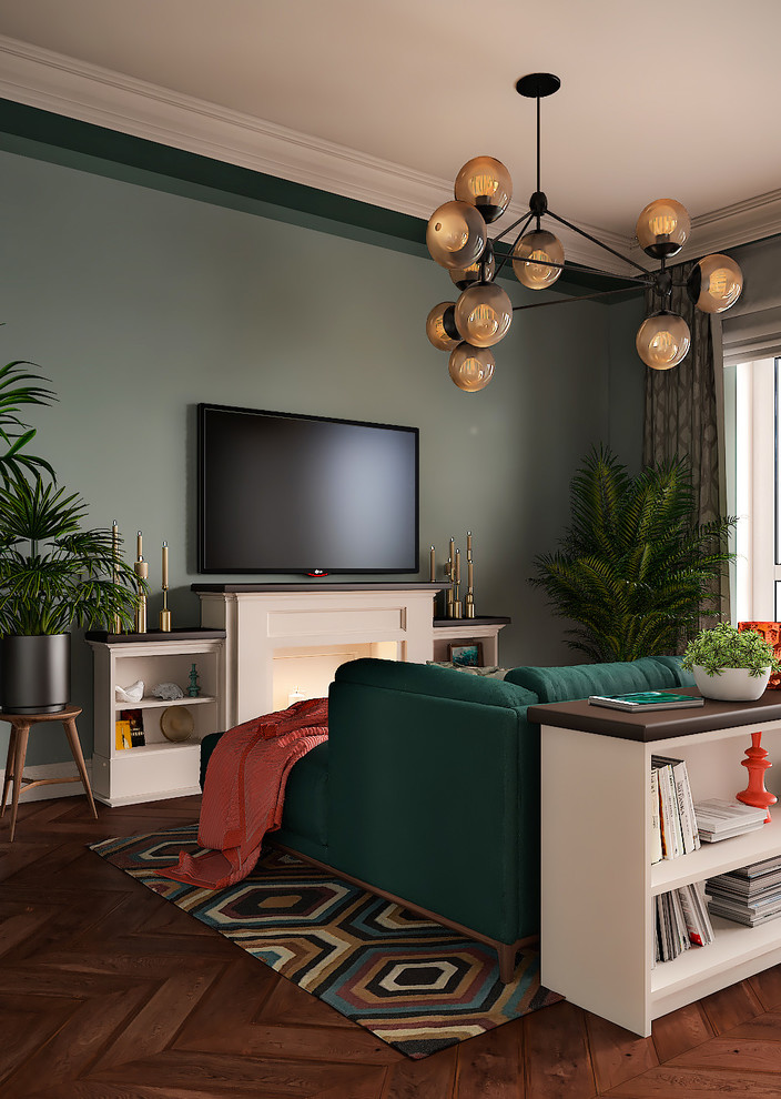 ТВ зона в кухне-гостиной