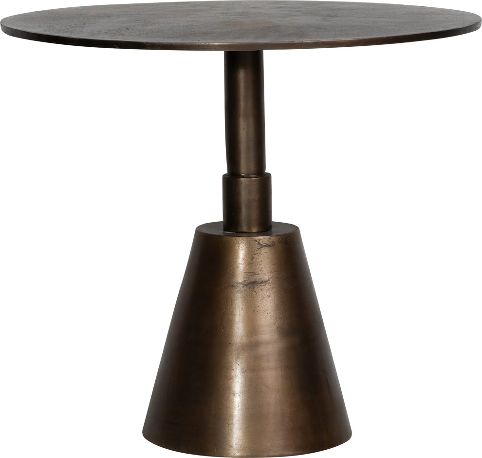 Rolanda Oil Brass Pedestal Bistro Table Transitional Indoor Pub And Bistro Tables by