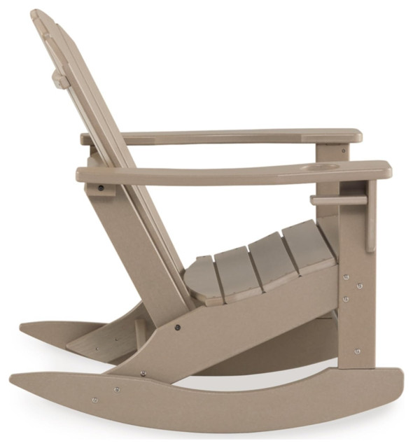 Classic Adirondack Rocking Chair, Contoured Seat With Wide Armrests ...