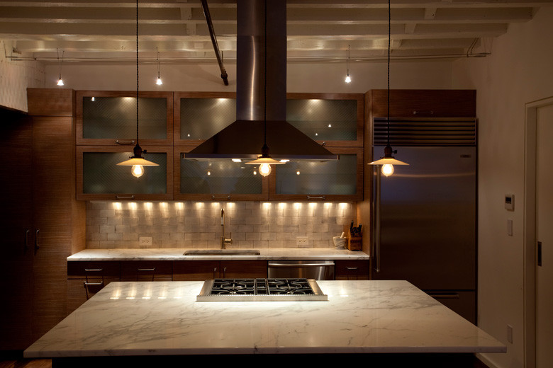 Chef's open kitchen New York City Tribeca Loft luxury renovation