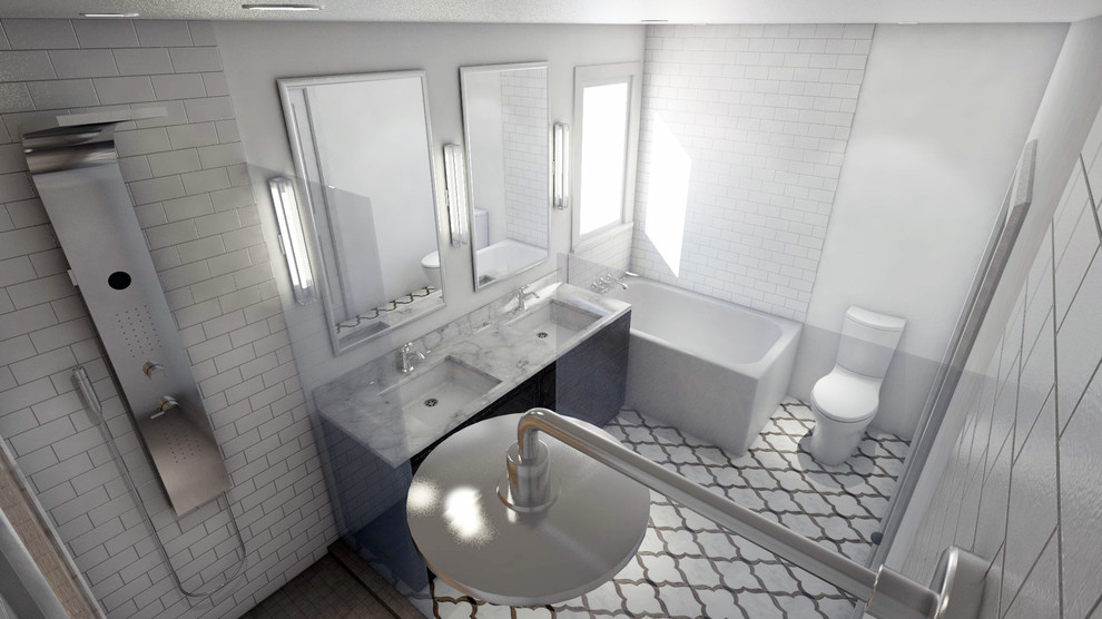 This is an example of a modern bathroom in San Francisco.