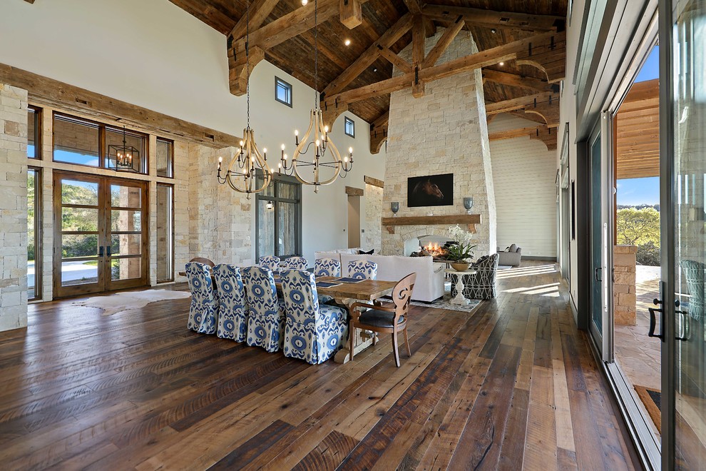 Texas Hill Country Residence Rustic Dining Room Austin by WoodCo