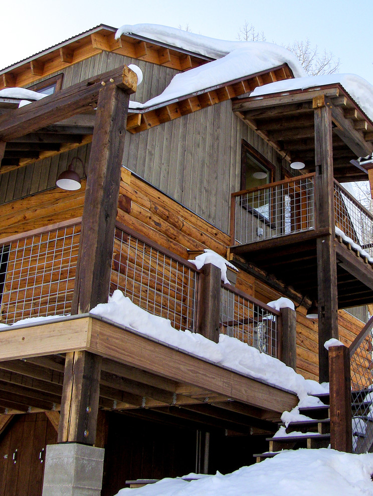 Inspiration for a rustic home design remodel in Denver