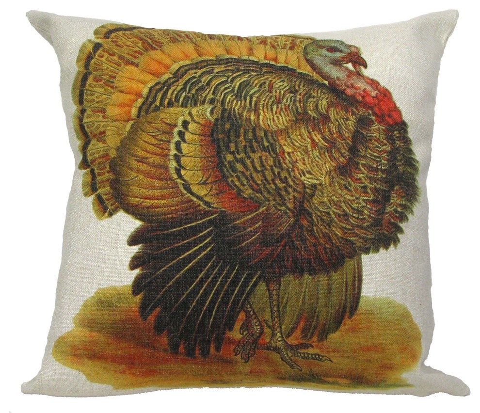 Turkey Throw Pillow Case, With Insert