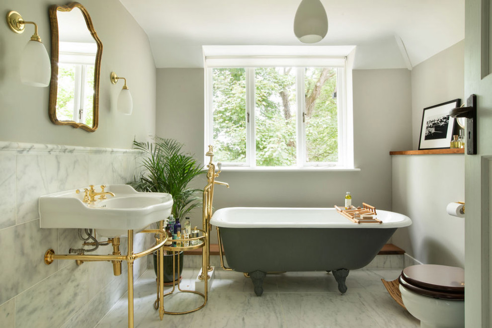 Design ideas for a traditional bathroom in Sussex.