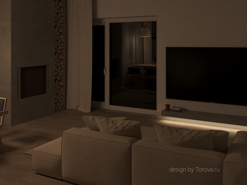 Кухня-гостиная в загородном доме