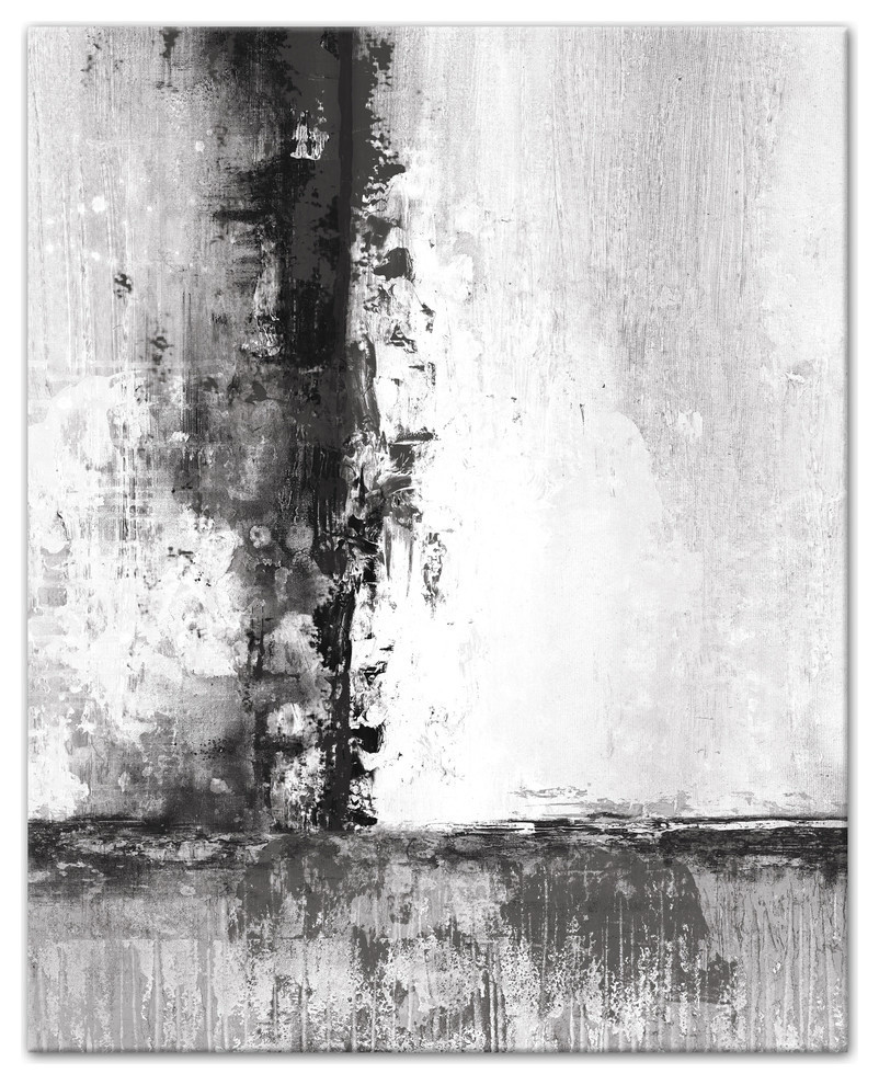 Black and White Textured Canvas Wall Art - Contemporary - Prints And