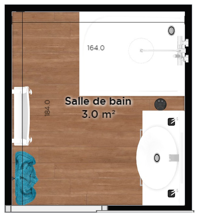 Plan 2D salle de bain