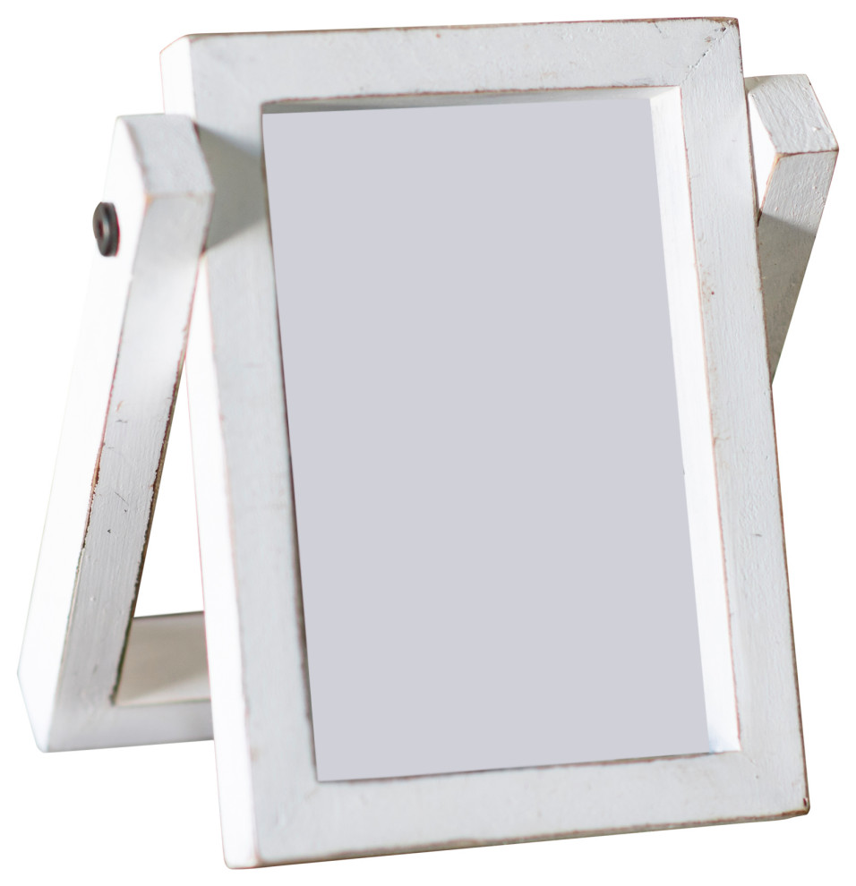 Wood Photo Frame 4X6, White, 6", 6 Farmhouse Picture Frames by