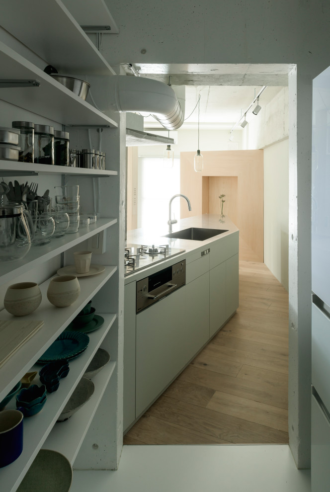 Inspiration for a contemporary kitchen in Sapporo.