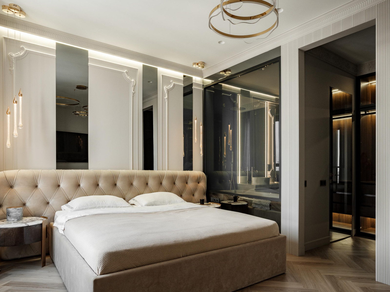 Дизайн проект квартиры 95 м2  ЖК "  Richmond Residence ".Мастер спальная