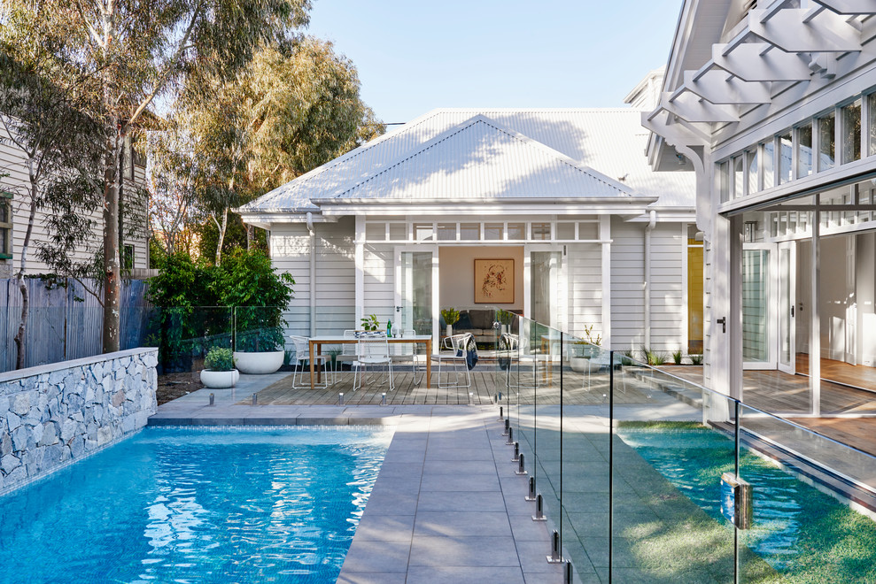 Photo of a transitional rectangular pool in Geelong.