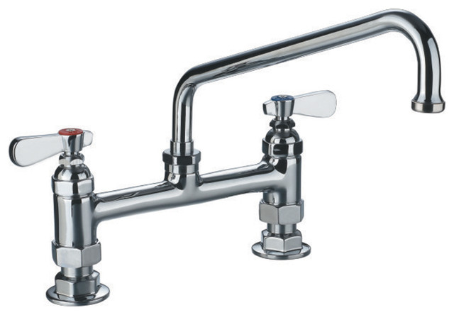 Heavy Duty Utility Bridge Faucet With An Extended Swivel Spout