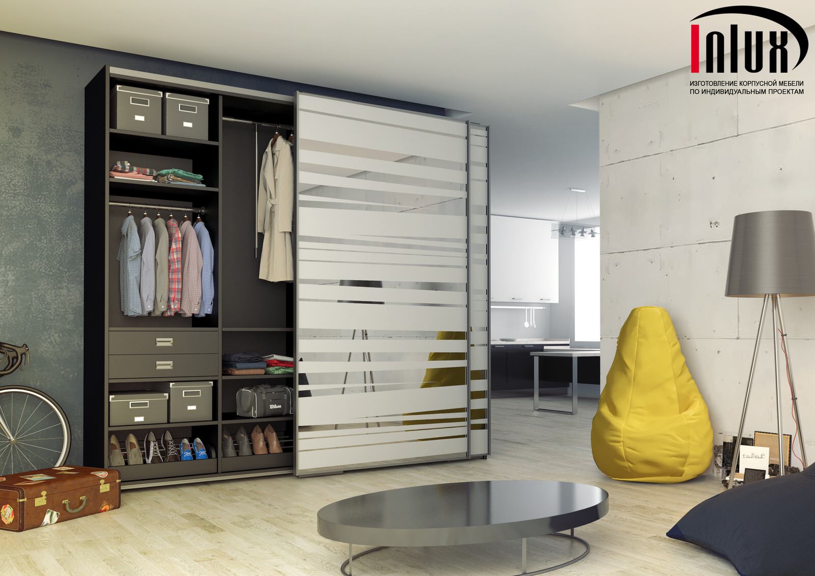 Шкафы с компланарной системой раздвижения дверей