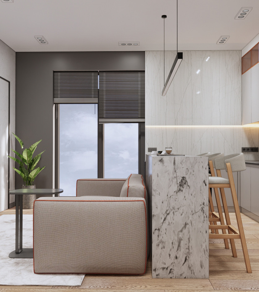 Визуализации Кухни-Гостиной в ЖК Magnifika
