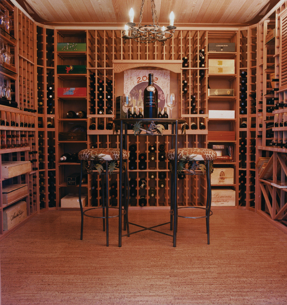 Wine cellar - transitional wine cellar idea
