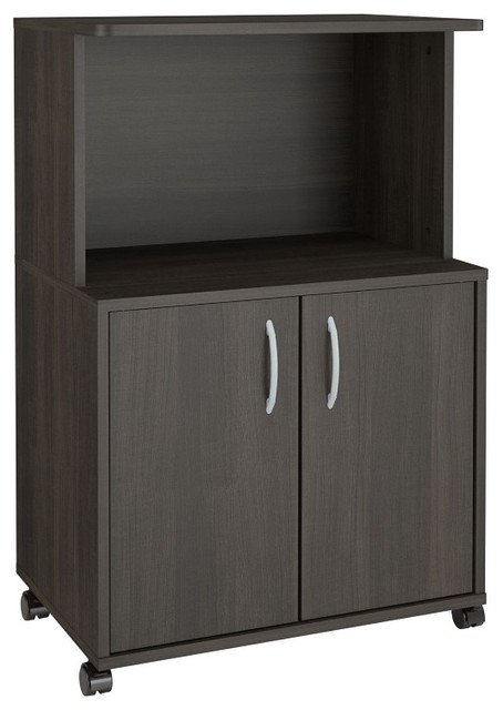 Nexera 2 Door Mobile Microwave Cart Transitional Kitchen