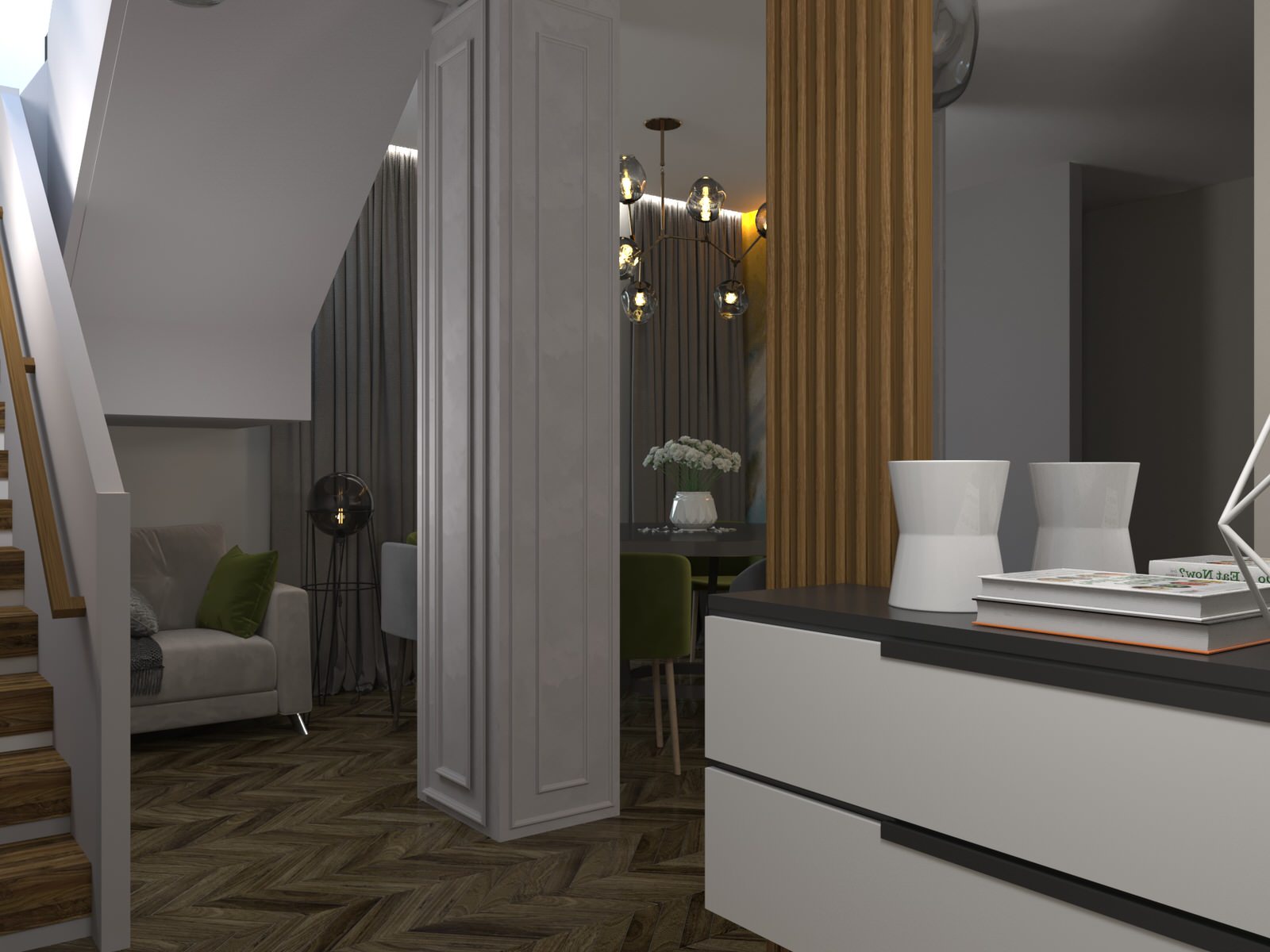 Холл в проекте " Таунхаус для большой семьи"