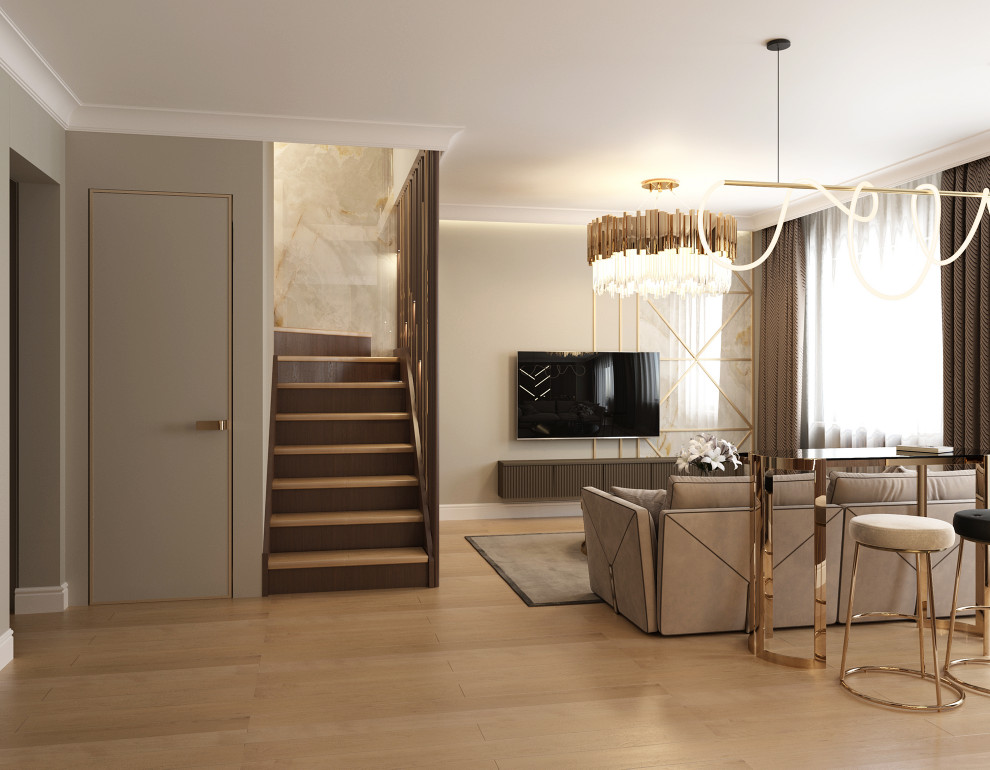 Гостиная и кухня в доме, г. Уфа, 2020 г.