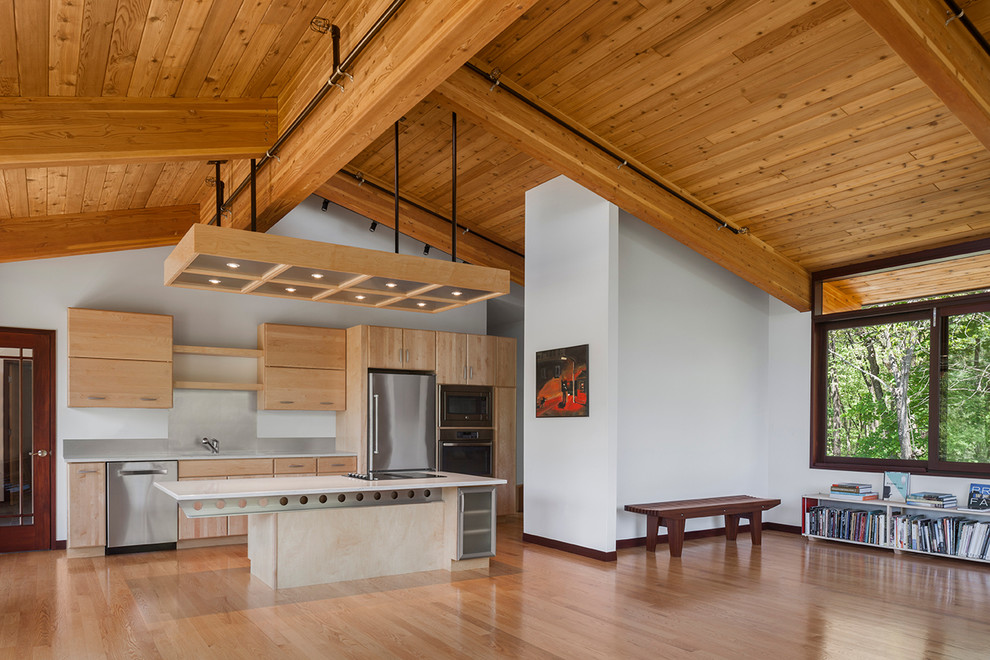 River View Residence - Rustic - Kitchen - Boston - by Acorn Deck House ...