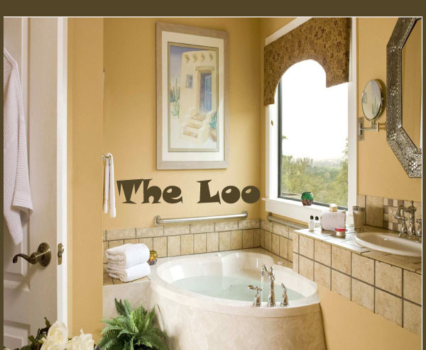 The Loo Vinyl Wall Decal bathroomquotes25, Orange, 12 in.