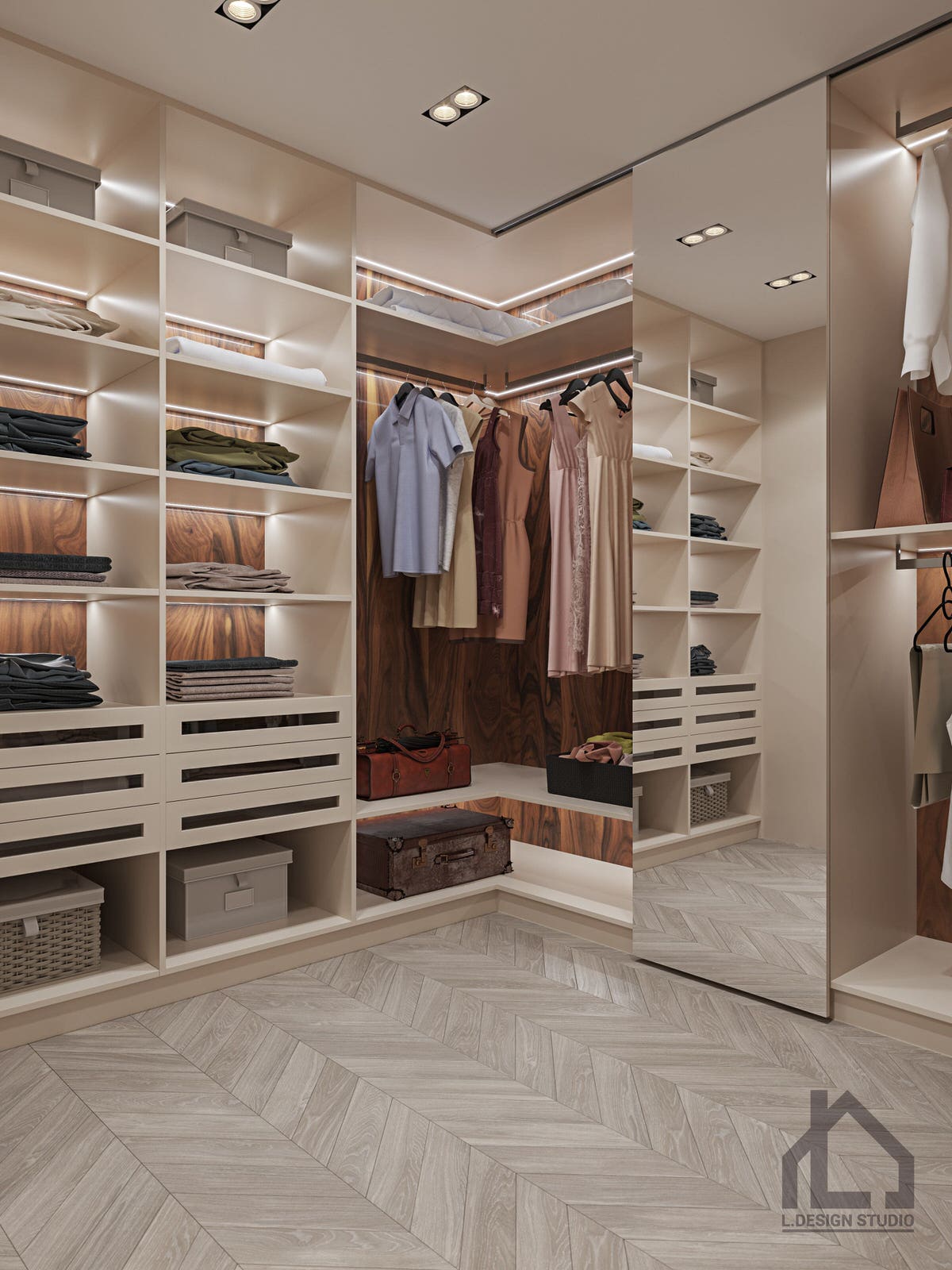 Гардеробная в современном стиле