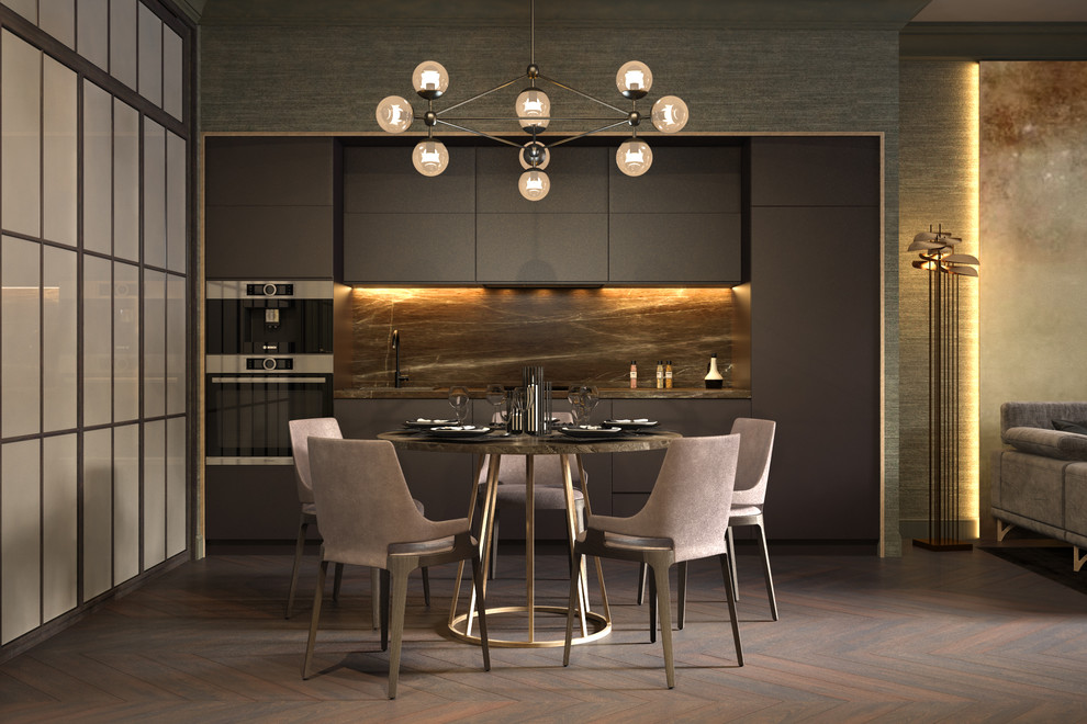 Современная квартира в темных тонах