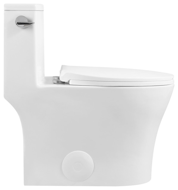 Fine Fixtures DualFlush Elongated OnePiece Toilet Contemporary